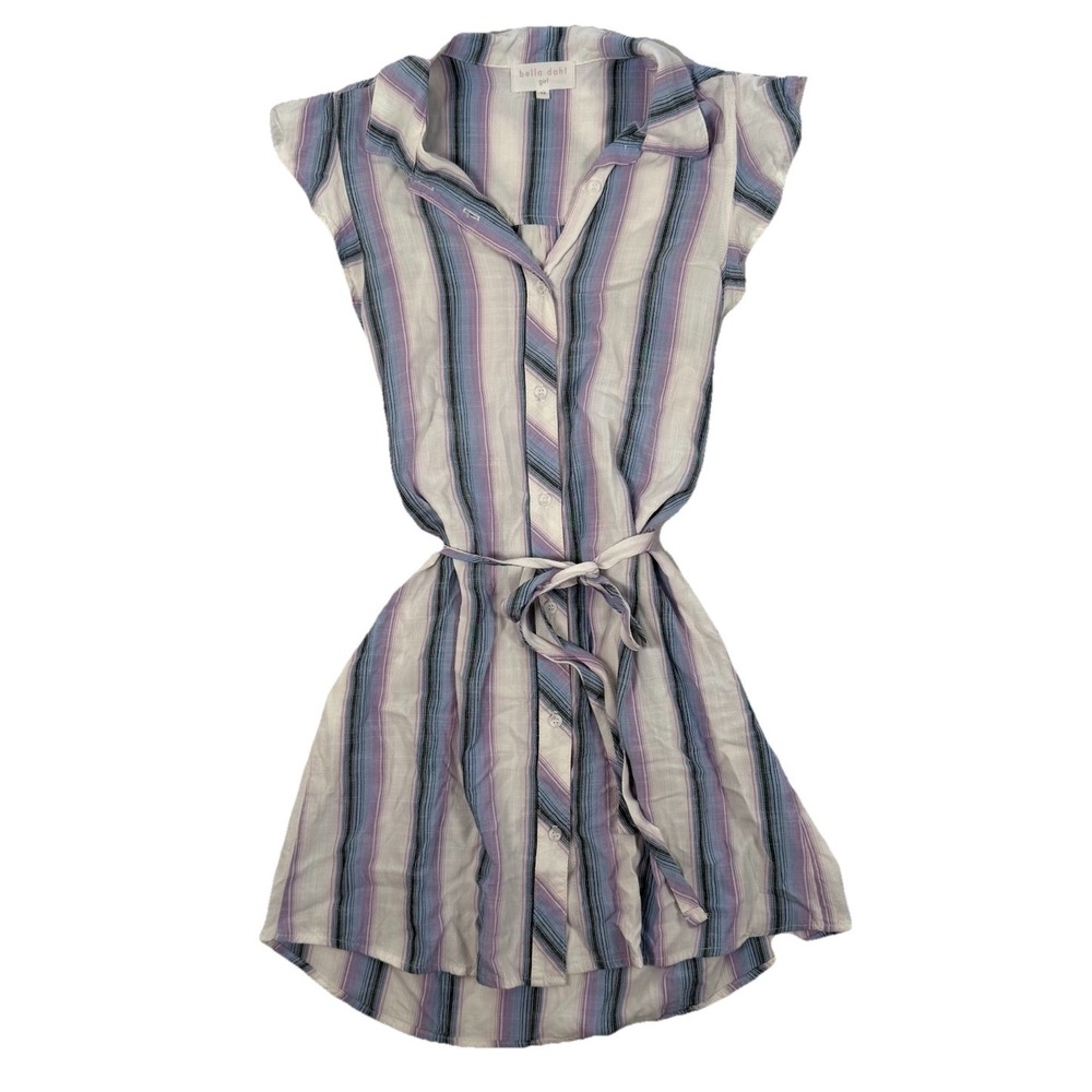 Bella Dahl Girls Collared Button Front Dress Size 12 Tie‎ Waist Stripes